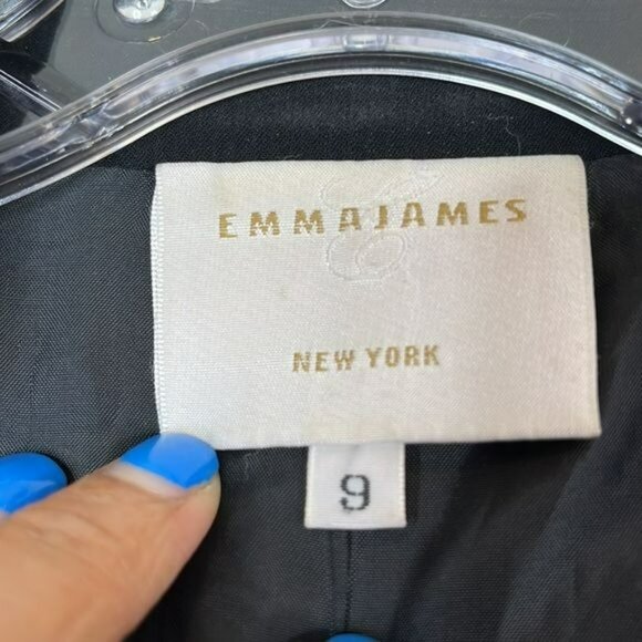 Emma James Womens Black One Button Blazer Suit Jacket SIZE 9 - Picture 2 of 9